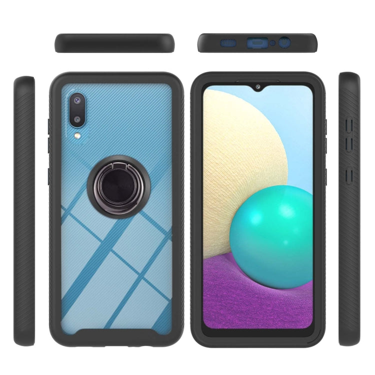 For Samsung Galaxy A02 Starry Sky Solid Color Series Shockproof PC + TPU Protective Case with Ring Holder & Magnetic Function