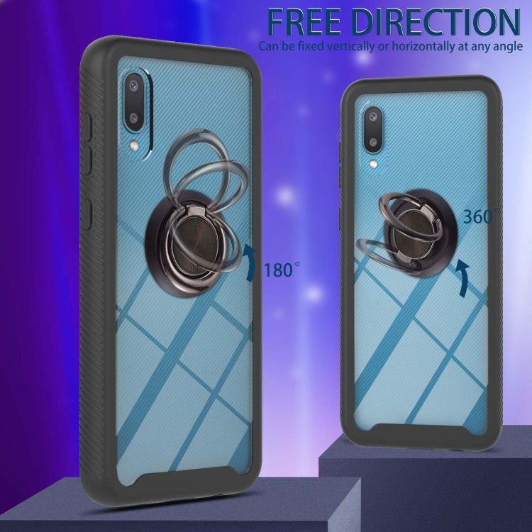 For Samsung Galaxy A02 Starry Sky Solid Color Series Shockproof PC + TPU Protective Case with Ring Holder & Magnetic Function