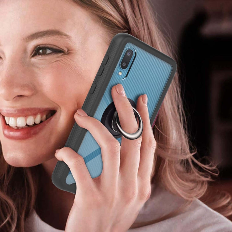 For Samsung Galaxy A02 Starry Sky Solid Color Series Shockproof PC + TPU Protective Case with Ring Holder & Magnetic Function