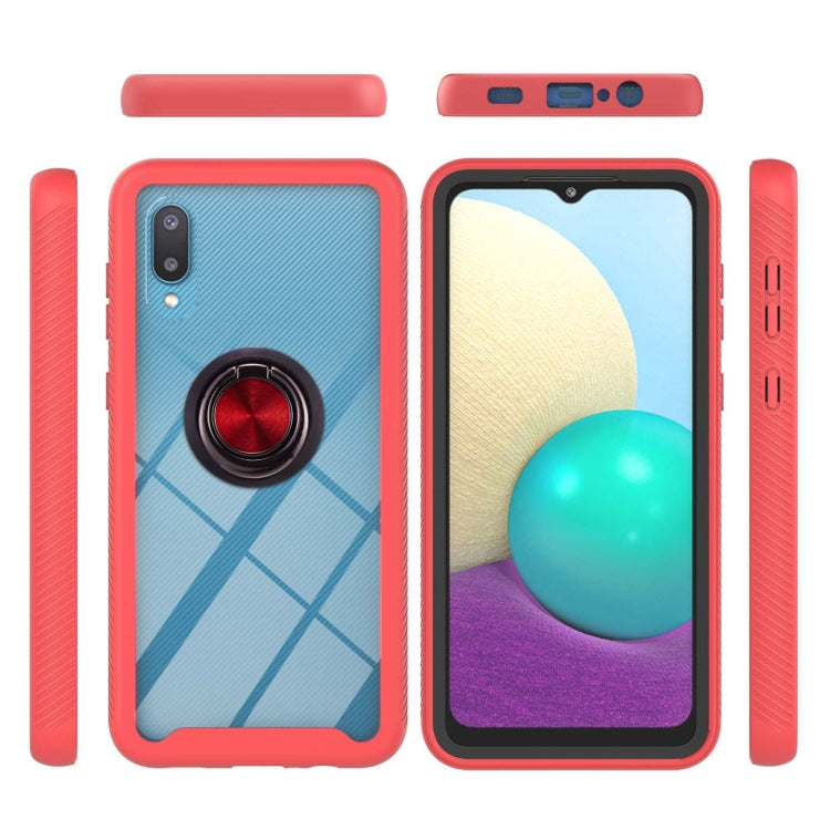 For Samsung Galaxy A02 Starry Sky Solid Color Series Shockproof PC + TPU Protective Case with Ring Holder & Magnetic Function