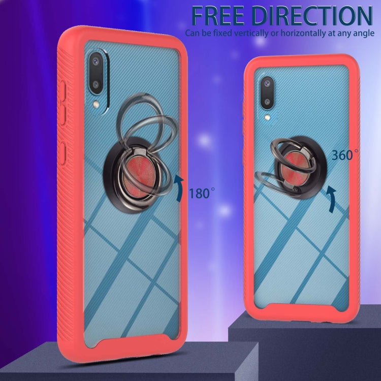 For Samsung Galaxy A02 Starry Sky Solid Color Series Shockproof PC + TPU Protective Case with Ring Holder & Magnetic Function