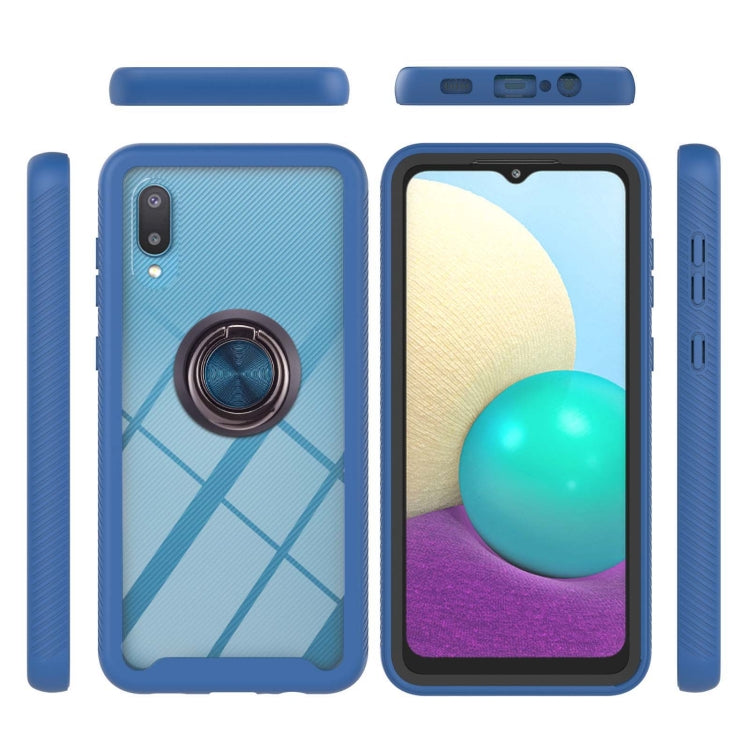 For Samsung Galaxy A02 Starry Sky Solid Color Series Shockproof PC + TPU Protective Case with Ring Holder & Magnetic Function