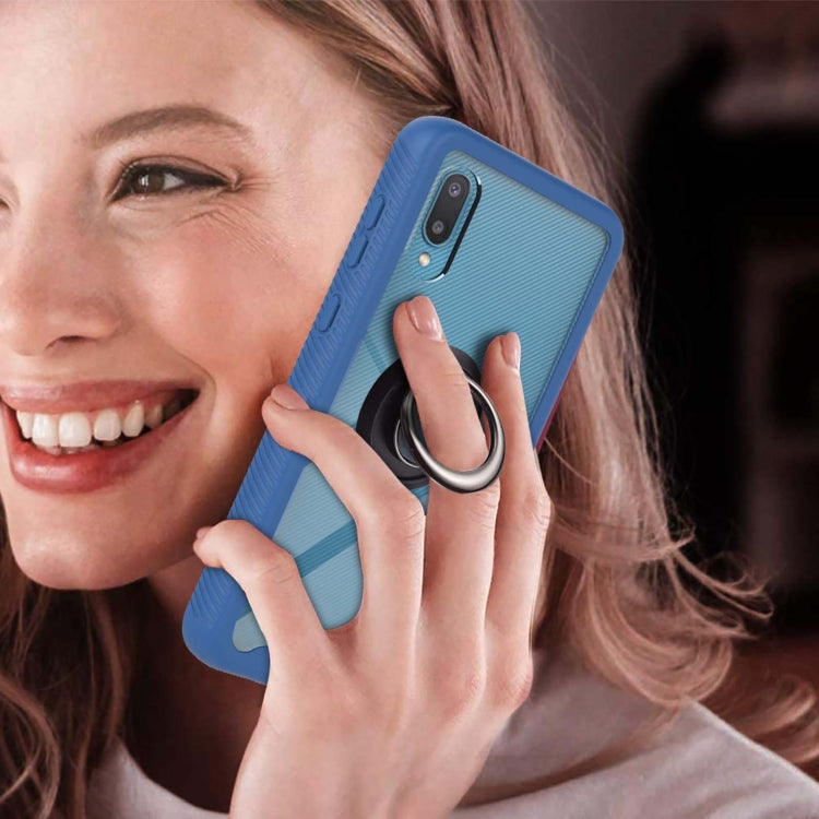 For Samsung Galaxy A02 Starry Sky Solid Color Series Shockproof PC + TPU Protective Case with Ring Holder & Magnetic Function