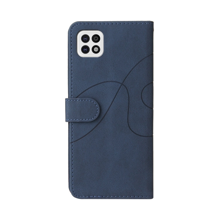 For Samsung Galaxy A22 5G Dual-color Splicing Horizontal Flip PU Leather Case with Holder & Card Slots & Wallet