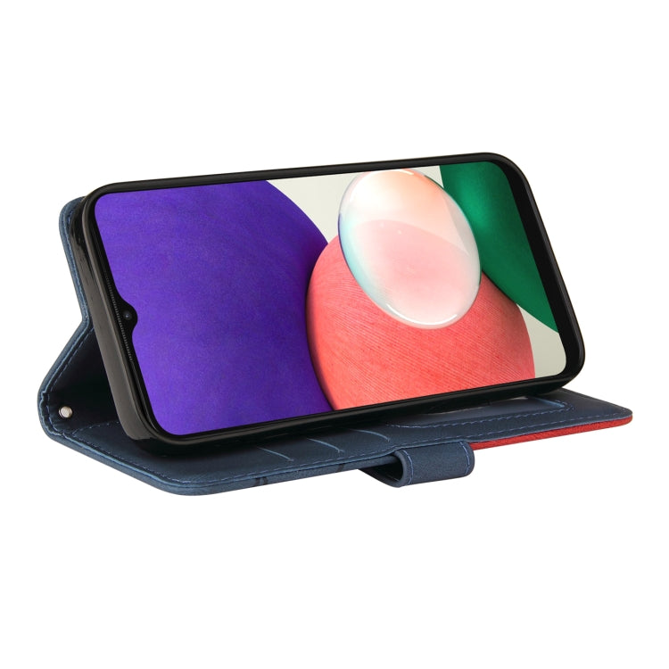 For Samsung Galaxy A22 5G Dual-color Splicing Horizontal Flip PU Leather Case with Holder & Card Slots & Wallet