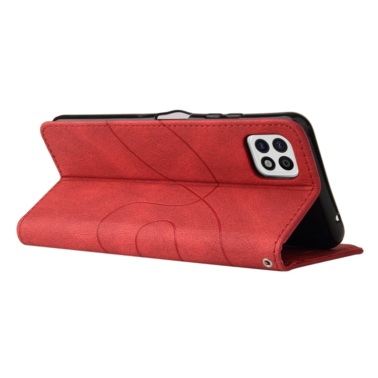 For Samsung Galaxy A22 5G Dual-color Splicing Horizontal Flip PU Leather Case with Holder & Card Slots & Wallet
