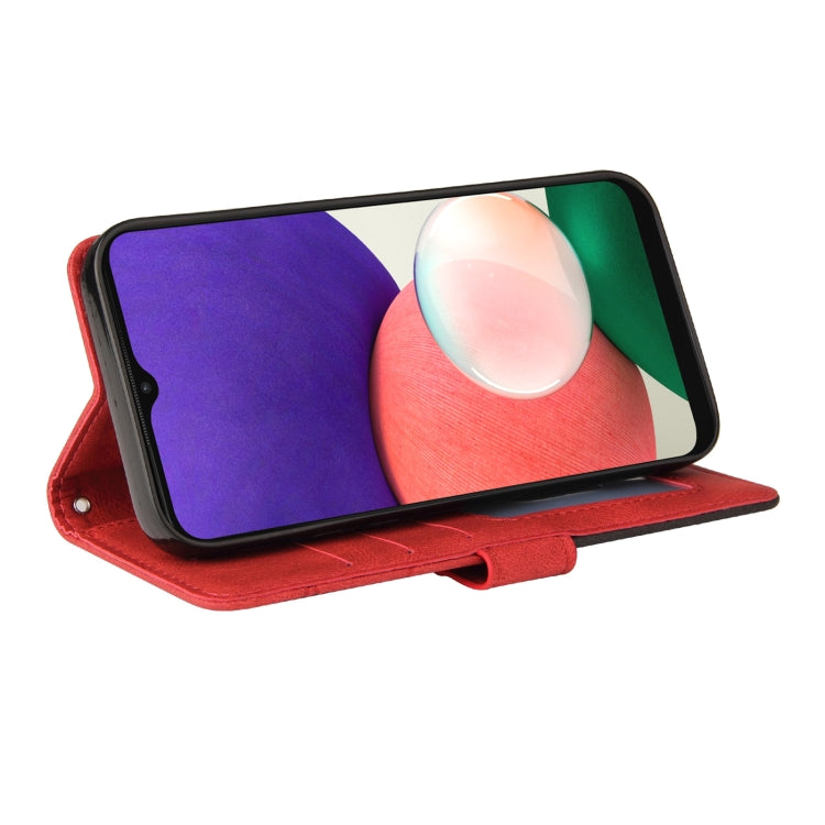 For Samsung Galaxy A22 5G Dual-color Splicing Horizontal Flip PU Leather Case with Holder & Card Slots & Wallet