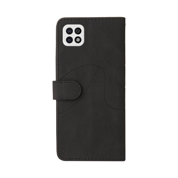 For Samsung Galaxy A22 5G Dual-color Splicing Horizontal Flip PU Leather Case with Holder & Card Slots & Wallet