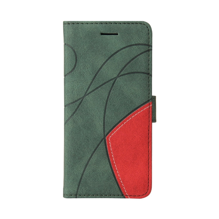 For Samsung Galaxy A22 5G Dual-color Splicing Horizontal Flip PU Leather Case with Holder & Card Slots & Wallet