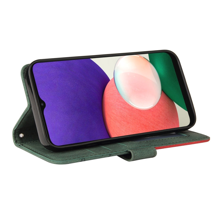 For Samsung Galaxy A22 5G Dual-color Splicing Horizontal Flip PU Leather Case with Holder & Card Slots & Wallet