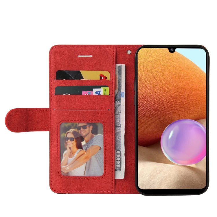 For Samsung Galaxy A32 4G Dual-color Splicing Horizontal Flip PU Leather Case with Holder & Card Slots & Wallet