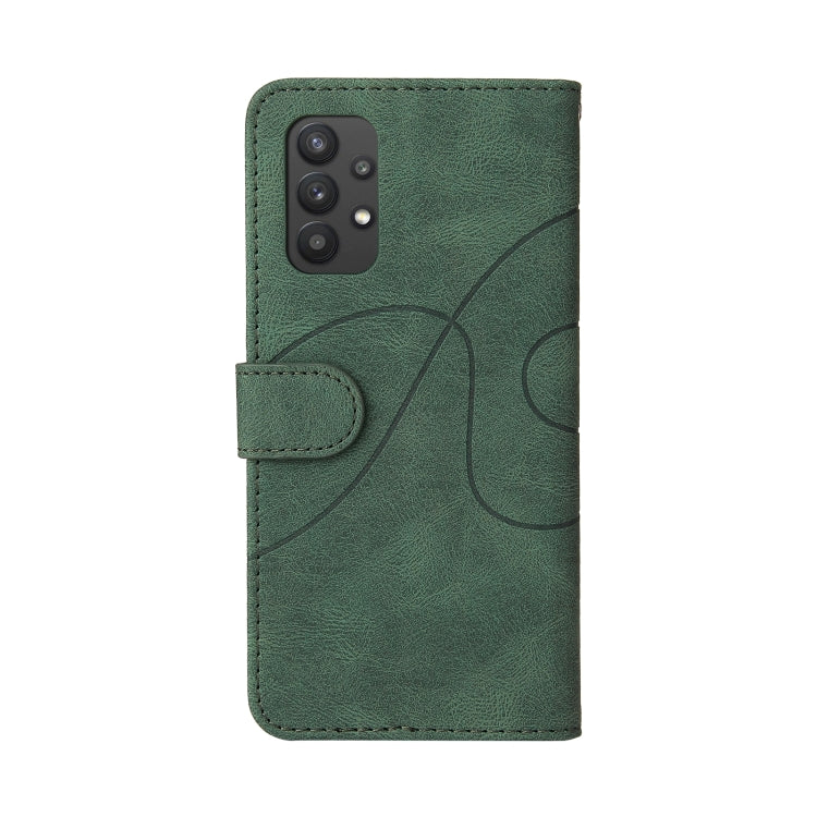 For Samsung Galaxy A32 4G Dual-color Splicing Horizontal Flip PU Leather Case with Holder & Card Slots & Wallet