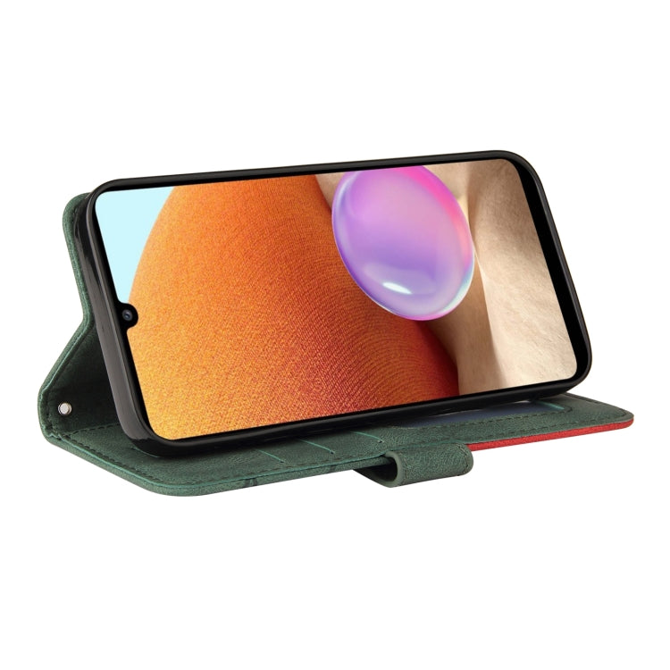 For Samsung Galaxy A32 4G Dual-color Splicing Horizontal Flip PU Leather Case with Holder & Card Slots & Wallet