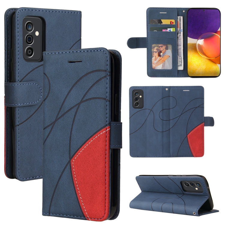 For Samsung Galaxy A82 5G Dual-color Splicing Horizontal Flip PU Leather Case with Holder & Card Slots & Wallet