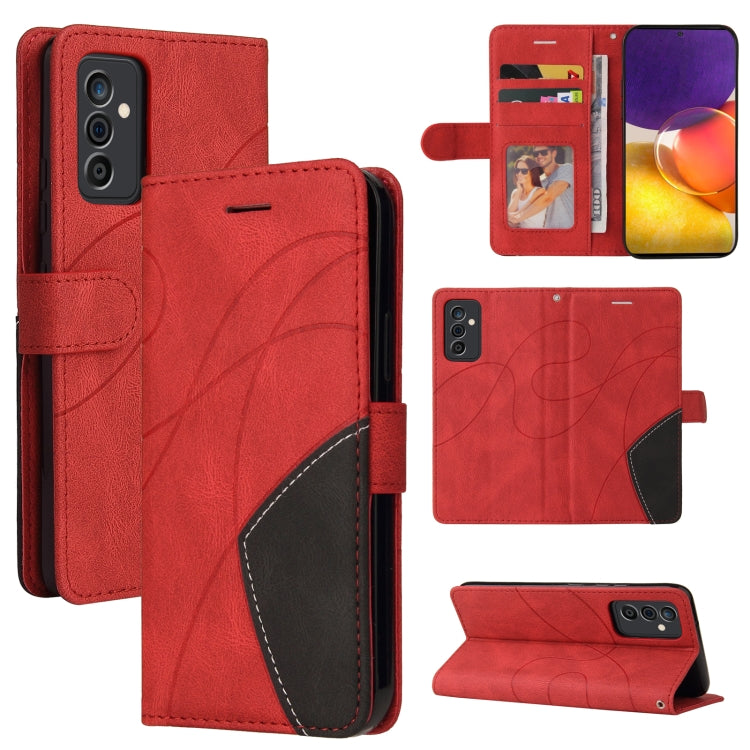 For Samsung Galaxy A82 5G Dual-color Splicing Horizontal Flip PU Leather Case with Holder & Card Slots & Wallet