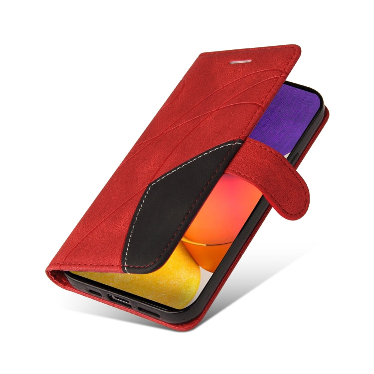 For Samsung Galaxy A82 5G Dual-color Splicing Horizontal Flip PU Leather Case with Holder & Card Slots & Wallet