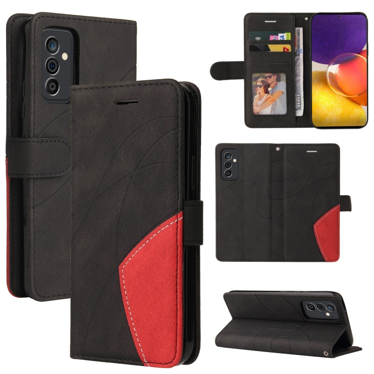 For Samsung Galaxy A82 5G Dual-color Splicing Horizontal Flip PU Leather Case with Holder & Card Slots & Wallet
