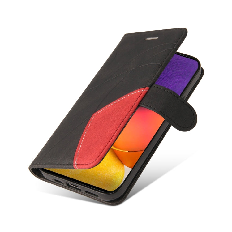 For Samsung Galaxy A82 5G Dual-color Splicing Horizontal Flip PU Leather Case with Holder & Card Slots & Wallet