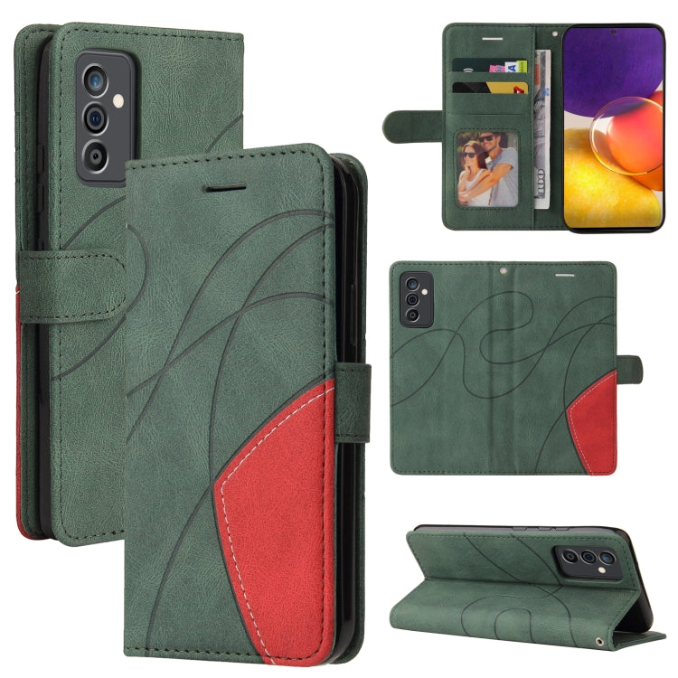For Samsung Galaxy A82 5G Dual-color Splicing Horizontal Flip PU Leather Case with Holder & Card Slots & Wallet