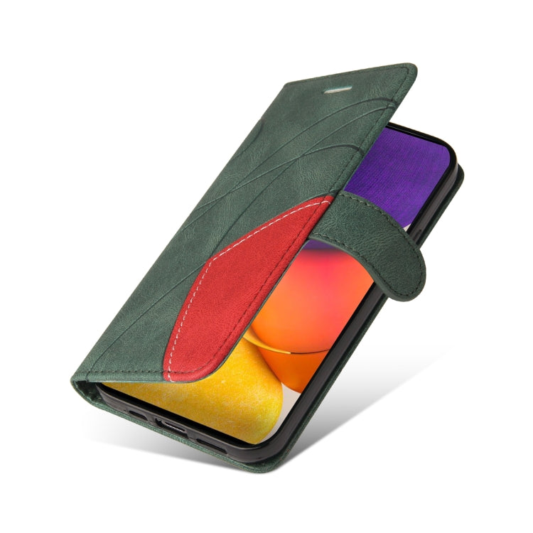 For Samsung Galaxy A82 5G Dual-color Splicing Horizontal Flip PU Leather Case with Holder & Card Slots & Wallet