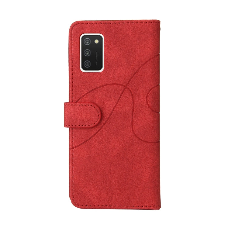 For Samsung Galaxy A02s US Version Dual-color Splicing Horizontal Flip PU Leather Case with Holder & Card Slots & Wallet