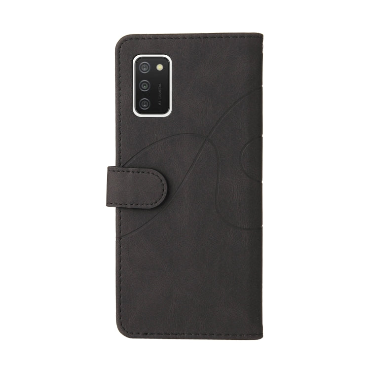 For Samsung Galaxy A02s US Version Dual-color Splicing Horizontal Flip PU Leather Case with Holder & Card Slots & Wallet