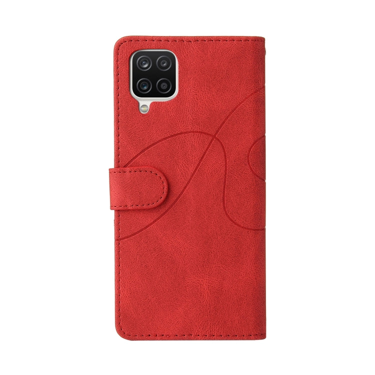 For Samsung Galaxy A12 5G Dual-color Splicing Horizontal Flip PU Leather Case with Holder & Card Slots & Wallet