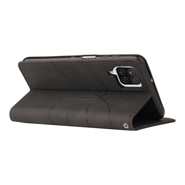 For Samsung Galaxy A12 5G Dual-color Splicing Horizontal Flip PU Leather Case with Holder & Card Slots & Wallet