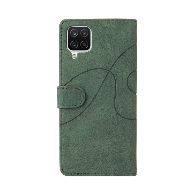For Samsung Galaxy A12 5G Dual-color Splicing Horizontal Flip PU Leather Case with Holder & Card Slots & Wallet