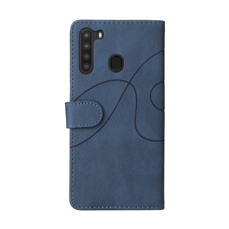 For Samsung Galaxy A21 EU Version Dual-color Splicing Horizontal Flip PU Leather Case with Holder & Card Slots & Wallet