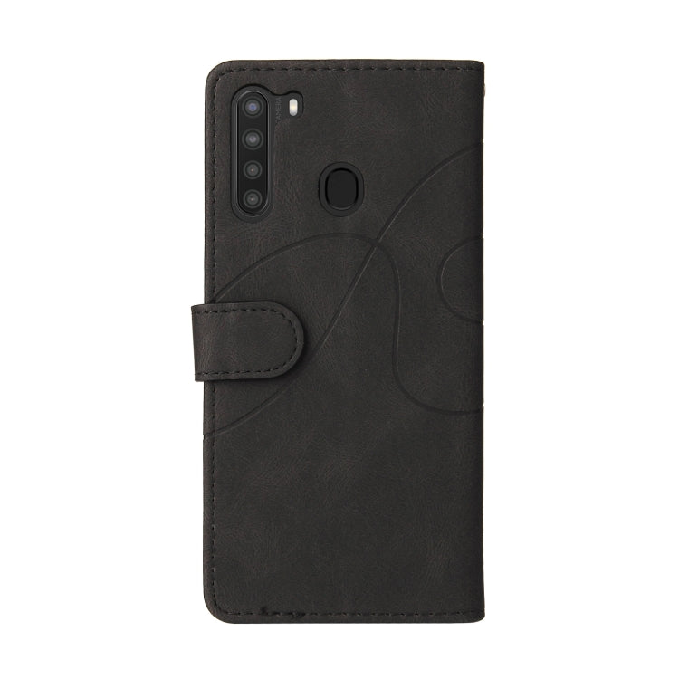 For Samsung Galaxy A21 EU Version Dual-color Splicing Horizontal Flip PU Leather Case with Holder & Card Slots & Wallet