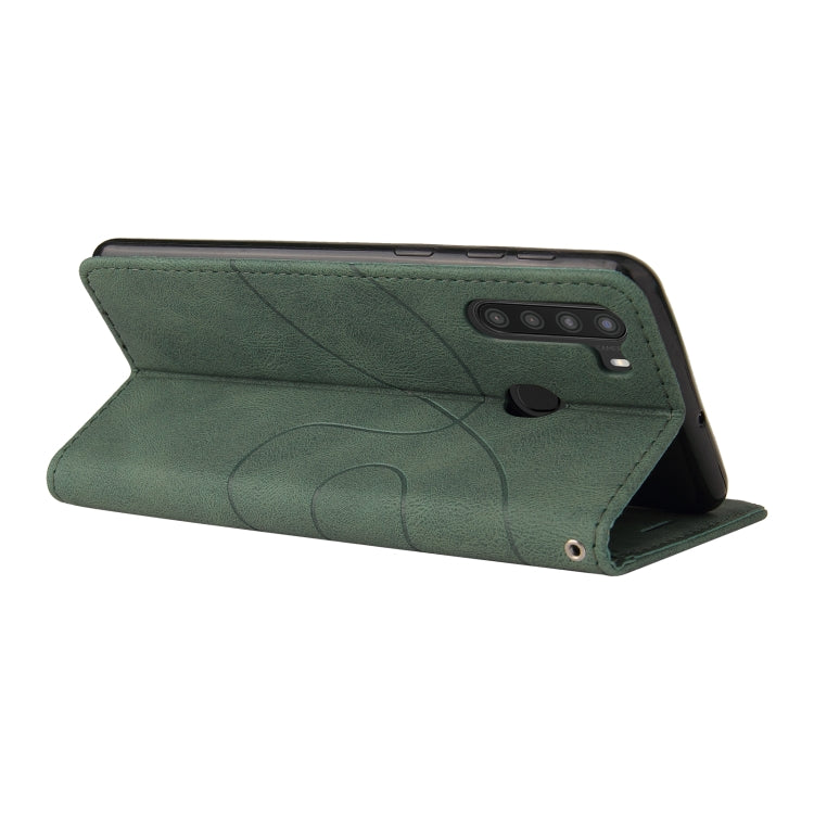 For Samsung Galaxy A21 EU Version Dual-color Splicing Horizontal Flip PU Leather Case with Holder & Card Slots & Wallet