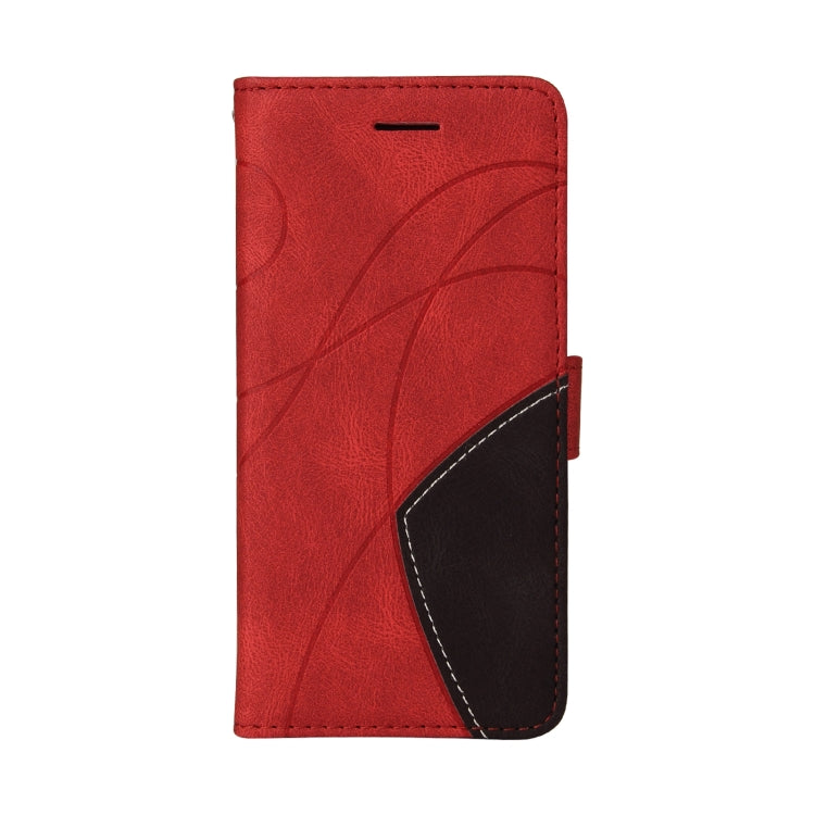 For Samsung Galaxy A22 4G Dual-color Splicing Horizontal Flip PU Leather Case with Holder & Card Slots & Wallet