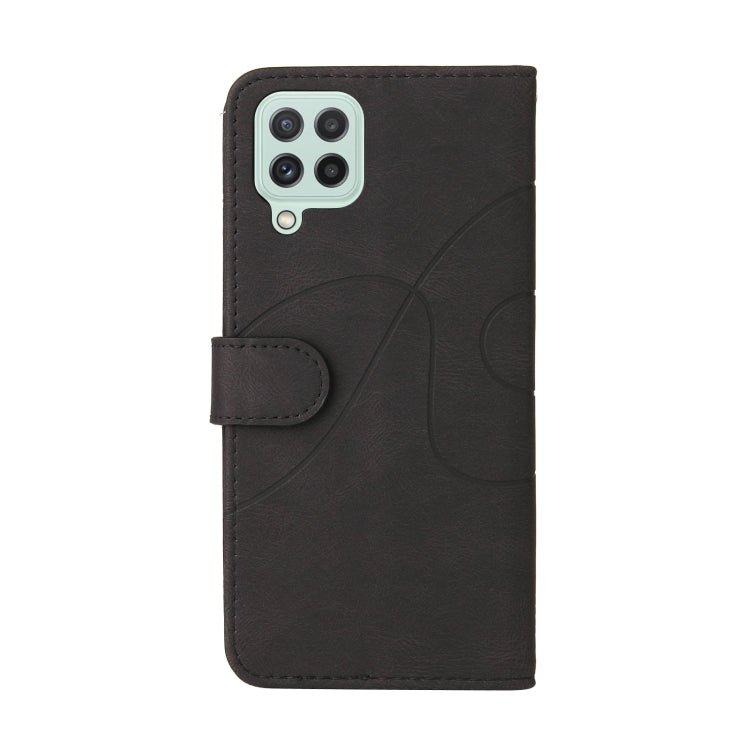 For Samsung Galaxy A22 4G Dual-color Splicing Horizontal Flip PU Leather Case with Holder & Card Slots & Wallet