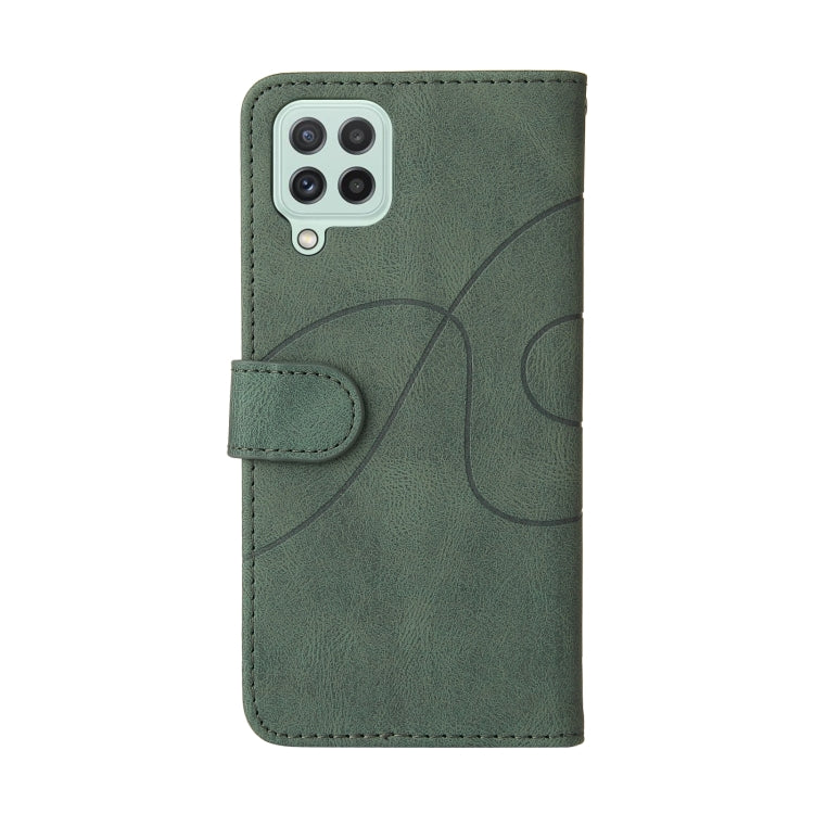 For Samsung Galaxy A22 4G Dual-color Splicing Horizontal Flip PU Leather Case with Holder & Card Slots & Wallet