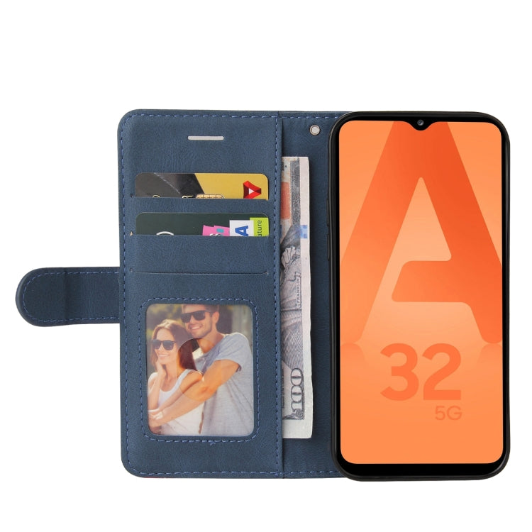 For Samsung Galaxy A32 5G Dual-color Splicing Horizontal Flip PU Leather Case with Holder & Card Slots & Wallet