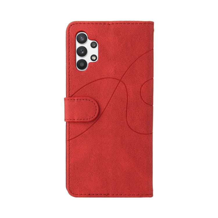 For Samsung Galaxy A32 5G Dual-color Splicing Horizontal Flip PU Leather Case with Holder & Card Slots & Wallet