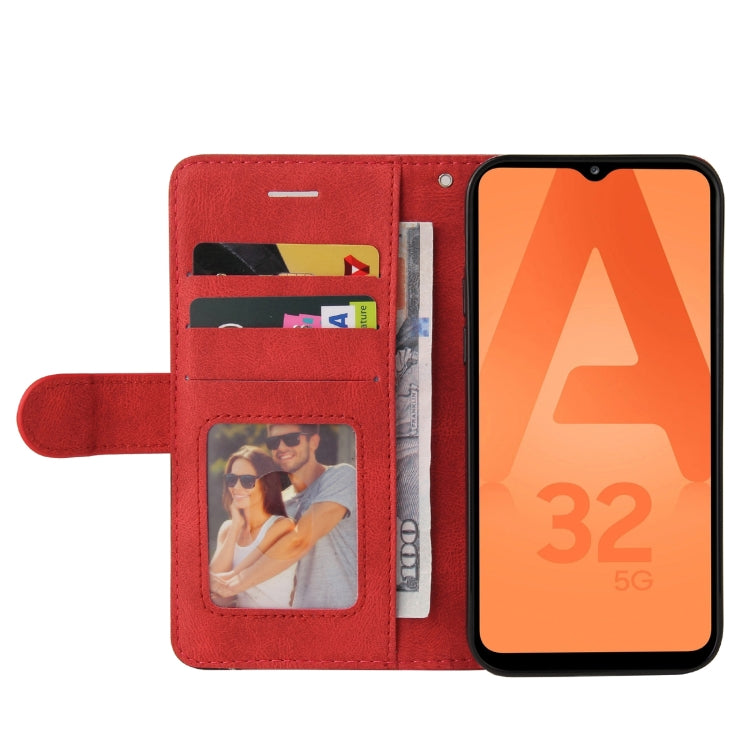 For Samsung Galaxy A32 5G Dual-color Splicing Horizontal Flip PU Leather Case with Holder & Card Slots & Wallet