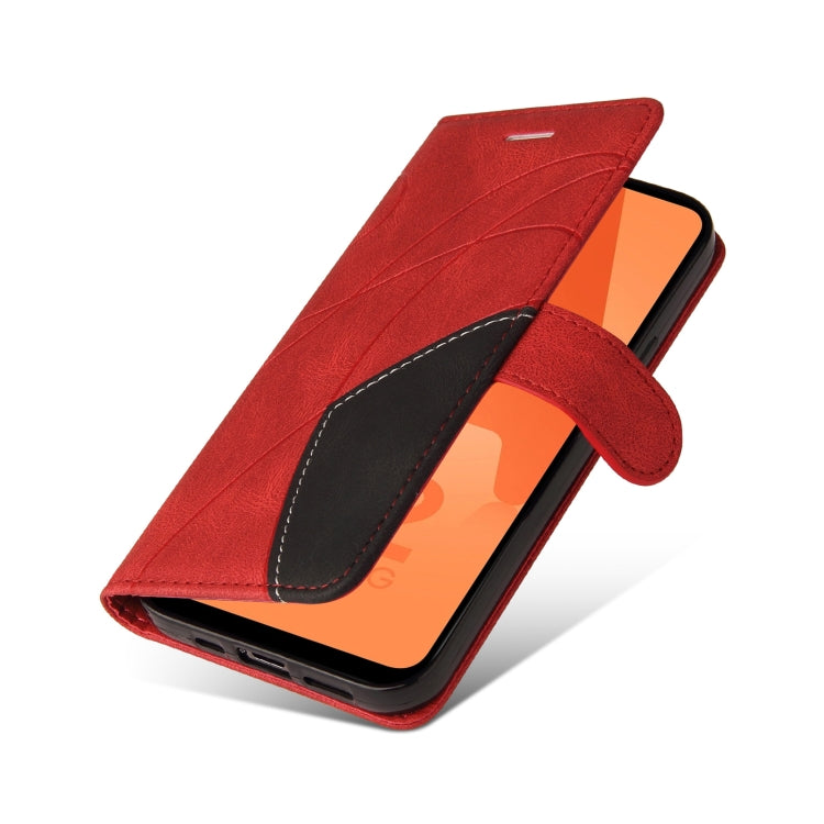 For Samsung Galaxy A32 5G Dual-color Splicing Horizontal Flip PU Leather Case with Holder & Card Slots & Wallet