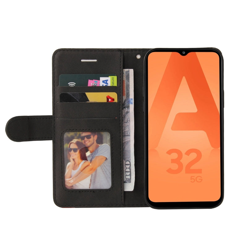 For Samsung Galaxy A32 5G Dual-color Splicing Horizontal Flip PU Leather Case with Holder & Card Slots & Wallet