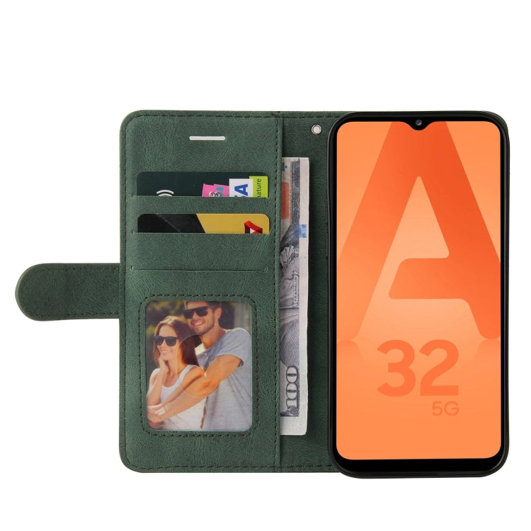 For Samsung Galaxy A32 5G Dual-color Splicing Horizontal Flip PU Leather Case with Holder & Card Slots & Wallet