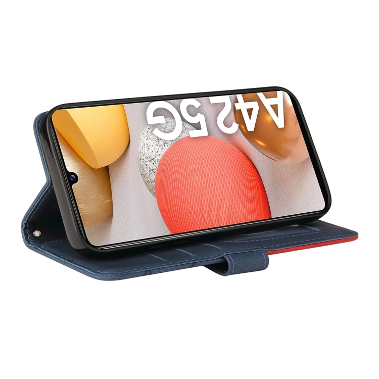 For Samsung Galaxy A42 5G Dual-color Splicing Horizontal Flip PU Leather Case with Holder & Card Slots & Wallet