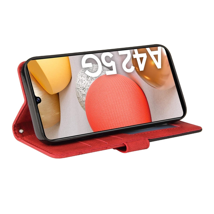 For Samsung Galaxy A42 5G Dual-color Splicing Horizontal Flip PU Leather Case with Holder & Card Slots & Wallet