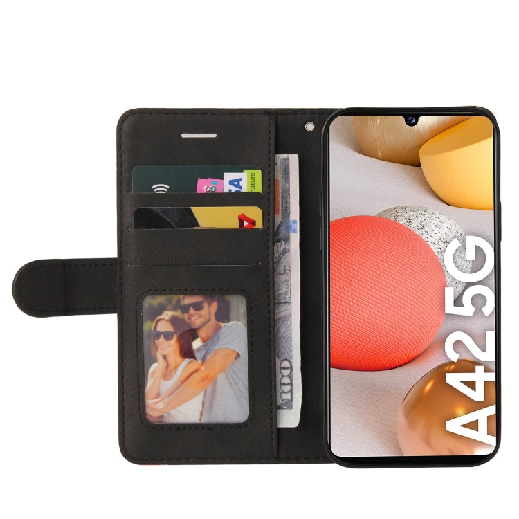 For Samsung Galaxy A42 5G Dual-color Splicing Horizontal Flip PU Leather Case with Holder & Card Slots & Wallet