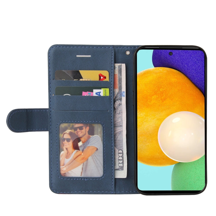 For Samsung Galaxy A52 5G / 4G Dual-color Splicing Horizontal Flip PU Leather Case with Holder & Card Slots & Wallet