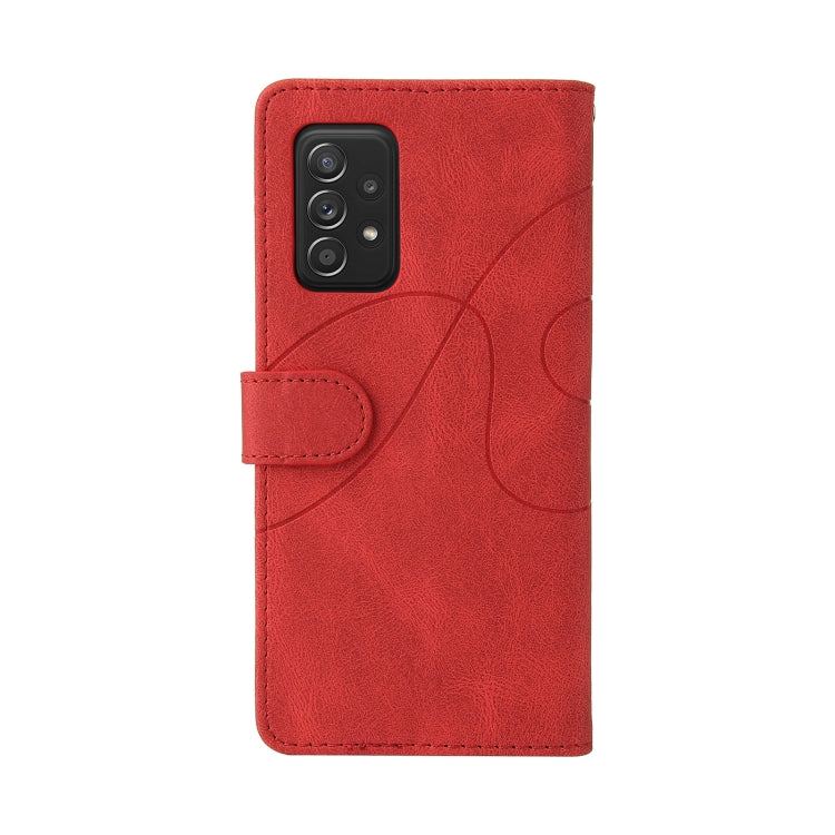 For Samsung Galaxy A52 5G / 4G Dual-color Splicing Horizontal Flip PU Leather Case with Holder & Card Slots & Wallet