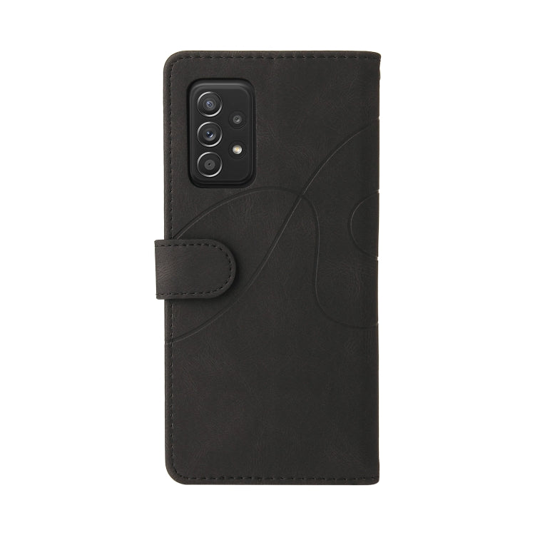 For Samsung Galaxy A52 5G / 4G Dual-color Splicing Horizontal Flip PU Leather Case with Holder & Card Slots & Wallet