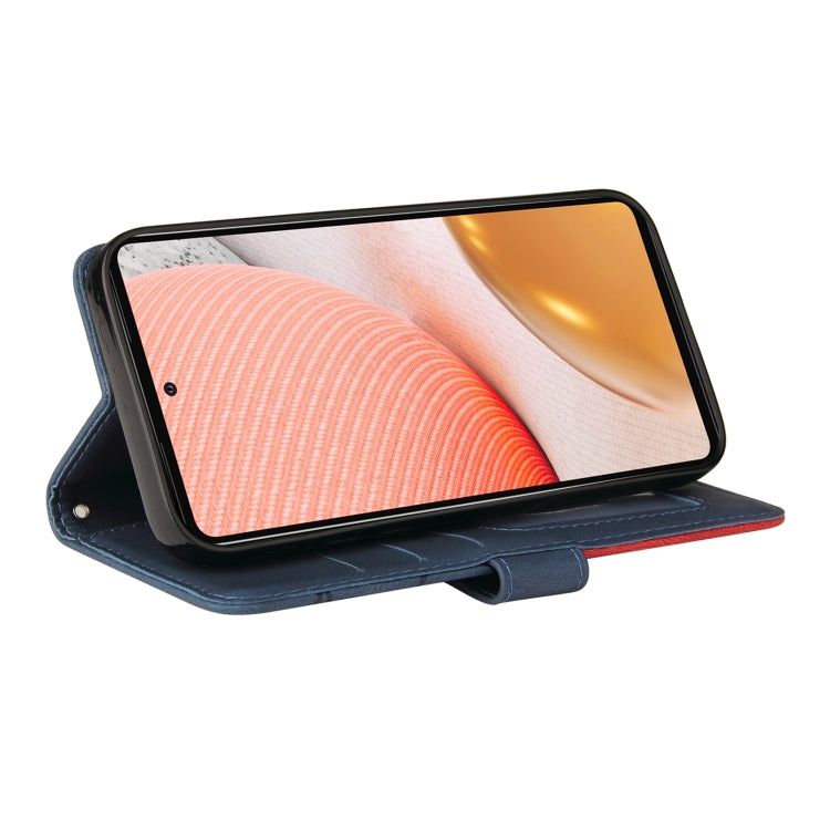 For Samsung Galaxy A72 5G / 4G Dual-color Splicing Horizontal Flip PU Leather Case with Holder & Card Slots & Wallet