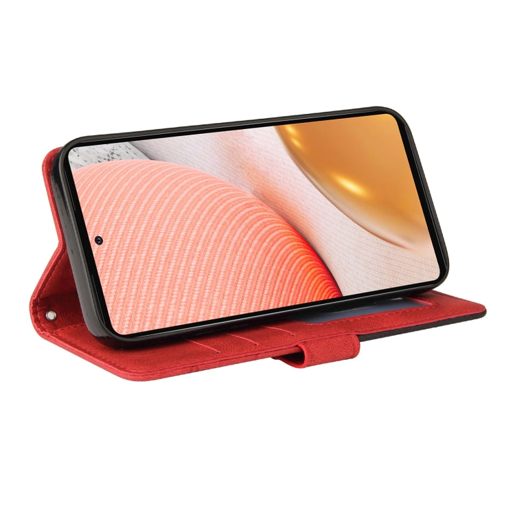 For Samsung Galaxy A72 5G / 4G Dual-color Splicing Horizontal Flip PU Leather Case with Holder & Card Slots & Wallet