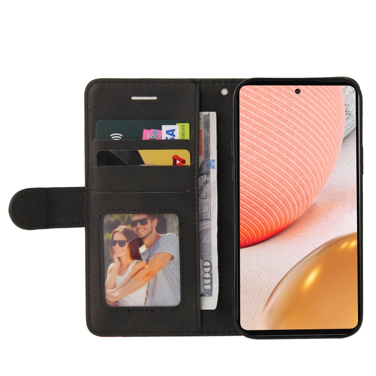 For Samsung Galaxy A72 5G / 4G Dual-color Splicing Horizontal Flip PU Leather Case with Holder & Card Slots & Wallet